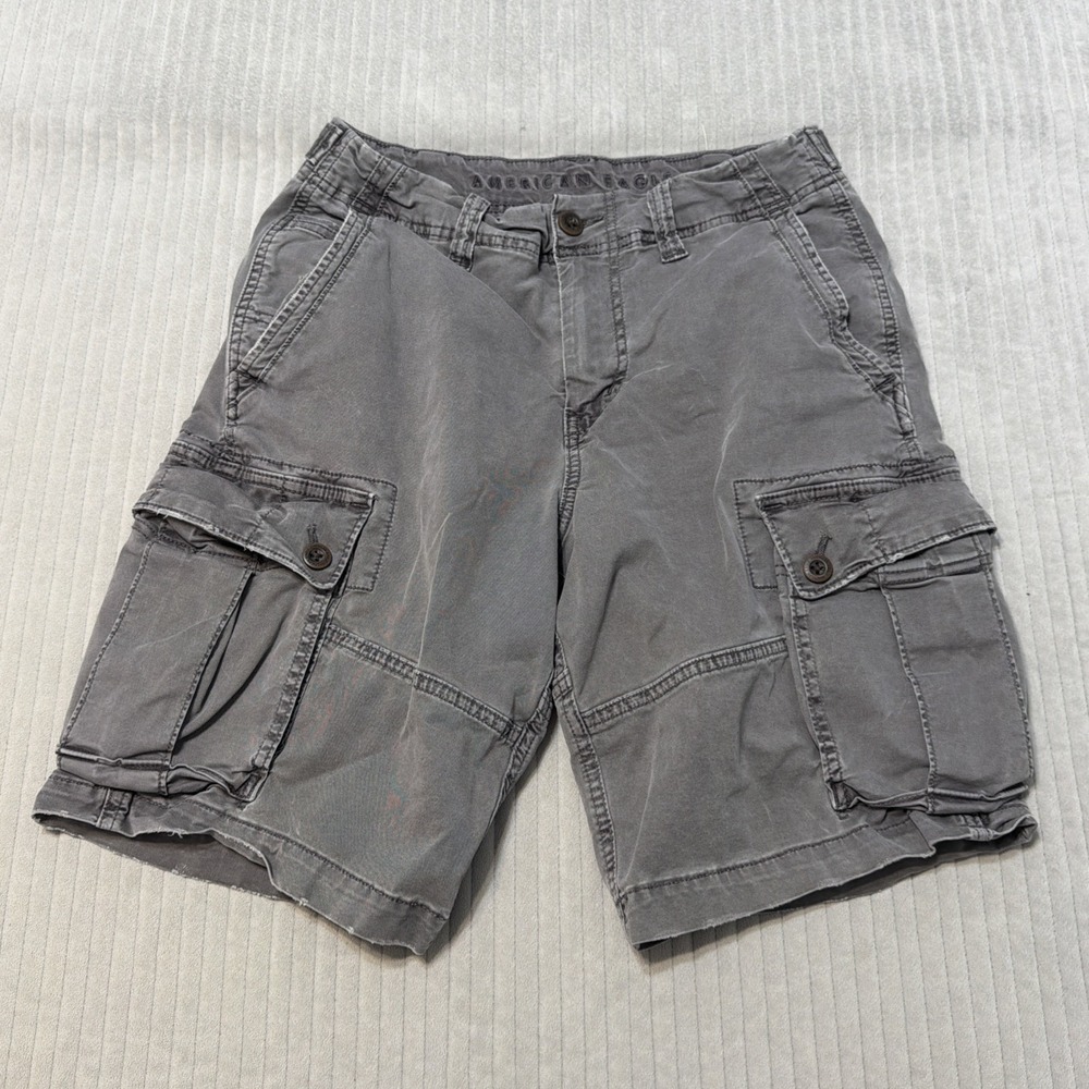 American Eagle Cargo Shorts Mens 30 Gray Extreme Flex Classic Utility